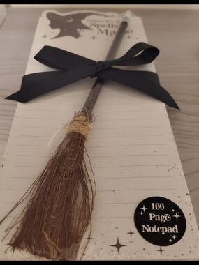 Eccolo White Notebook with Black Ribbon